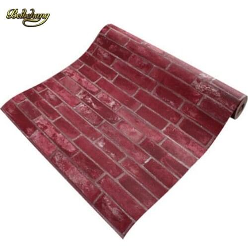 Beibehang Retro Brick Shopfront Decorative Wallpaper 3D Stereo Brick Wall paper Engineering Hotel Corridor Decorative