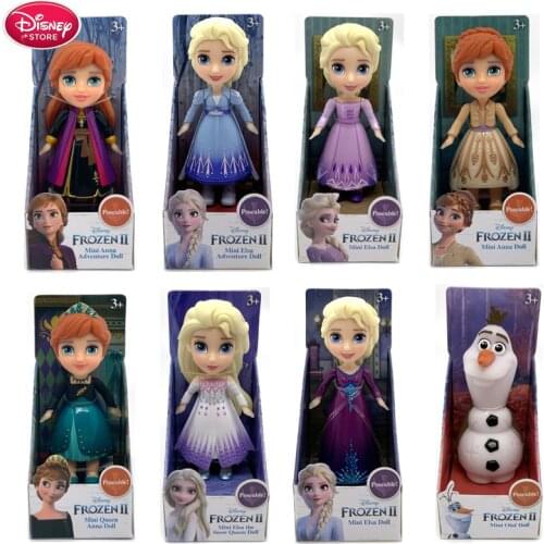 Disney Frozen 2 Princess Anna Elsa Belle Ariel Cinderella Action Figures Elza PVC Model Kids Girls Toys Gift Peripherals