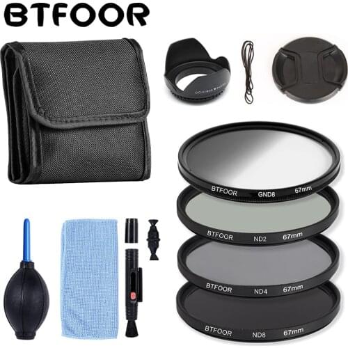 BTFOOR Gradient Nd Filter 49 52 55 58 67 72 77 82 Mm for Camera Canon Lens Eos M50 600d 2000d Nikon D3200 D3500 D5600 Sony A6000