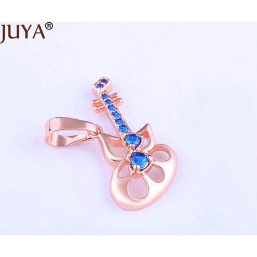 Juya New Design color Instrument violin Charm pendant for Necklace making women girls fashion jewelry accessories