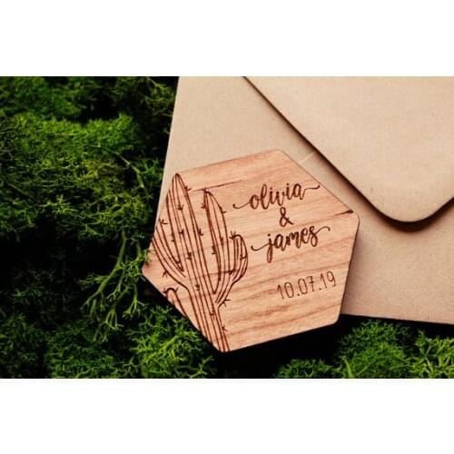 Cactus Save the Date, Nature Wedding, Wooden Magnet Save the Dates, Rustic Wedding Theme, Succulent Save the Dates, Desert Save