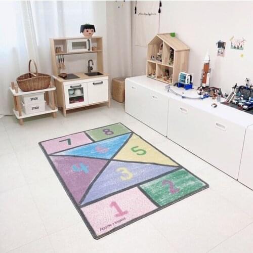 Kids Room Carpet Cartoon Number Letter Rugs And Mat Children Game Play Carpets for Living Room Home Decor Alfombras Para Salon
