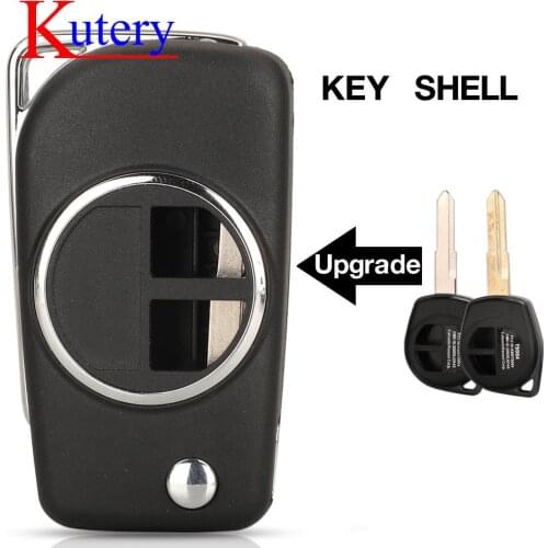 Kutery Modified upgrade Flip Folding Car Remote Key Case Shell For SUZUKI SWIFT SX4 VITARA ALTO IGNIS JIMNY Splash Metal Ring