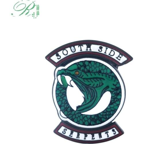 RJ TV Series Riverdale Enamel Brooches Pins High Quality South Side Serpants Snake Jughead Jones Crown Hat Men Lapel Pin Jewelry
