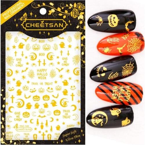 TSC-140 Halloween series big size 3d nail art stickers decal cheetsan brand template diy nail tool decorations