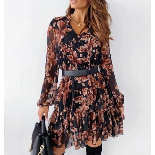 Summer Floral Print Women Loose Dress Square Collar Belt Casual Short Sleeve Dress Elegant Lady Colorful Party Holiday Dresses