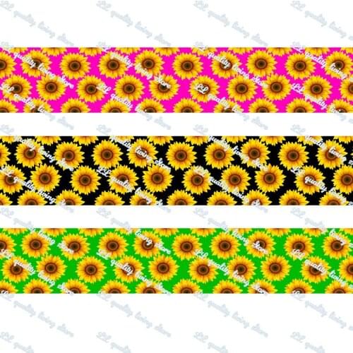 Sunflower printed grosgrain ribbon 50 yards Tape Clothing Bakery hairbow gift wrapping hairbow headwear DIY decoratio