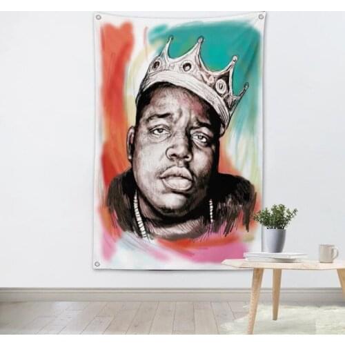 The Notorious B.I.G Pop HD Music Poster Tapestry Pop Band Banner Four Holes Flag Mural Hanging Painting Bar Cafe Home Decor