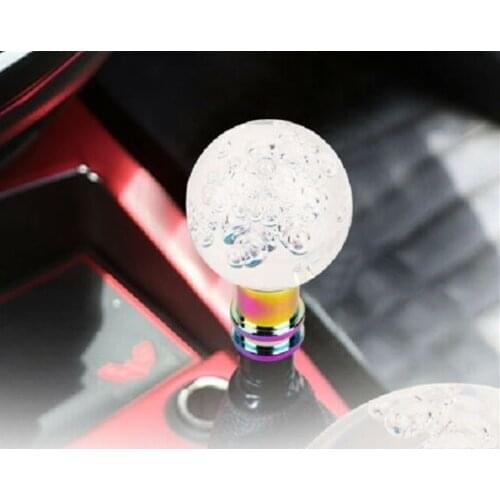 Transparent Crystal Round Ball Shift Knob Car Manual Gear Shifter Head Stick Crystal Transparent Bubble Round Bal Shift Knob