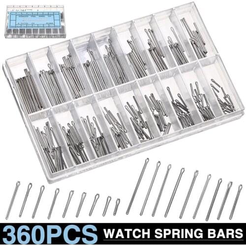 6-23 mm Watch Spring Bars 360 Pcs Stainless Steel Link Pins Watch Band Replacement Accessories Spring Bar Repair Kit Tool