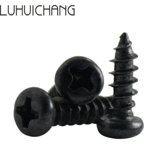 50PCS/100Pcs M1 M1.2 M1.4 M1.7 M2 M2.3 M2.6 M3 PA Phillips Micro Laptop Screws Pan Head Self-tapping Electronic Small Wood Screw