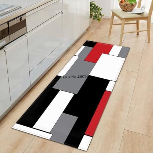 Modern Kitchen Floor Mat Bedroom Bedside Decoration Long Rug Home Entrance Doormat Hallway Balcony Bathroom Anti-Slip 3D Carpets