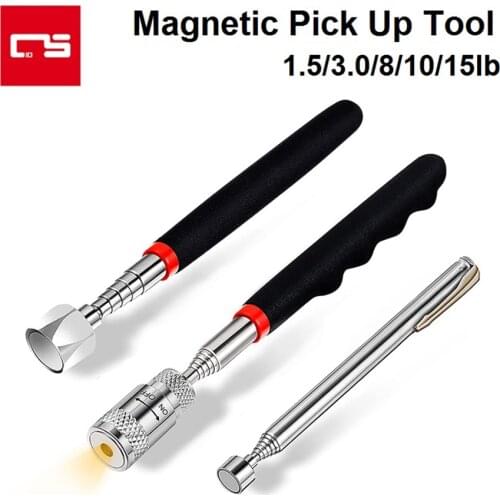 Telescoping Magnetic Pick Up Tool Magnet Stick 1.5/3.0/10.0/15.0lb Grip Extendable Long Reach Pen Rod for Picking Up Nuts Metal