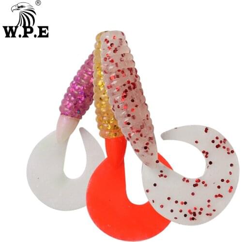 W.P.E 5pcs/pack 70mm Soft Lure Fishing Easy Swim Bait Shiner Artificial Fishing Bait Silicone Soft Shake Body Fishing Wobblers