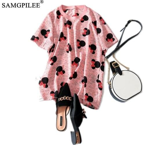 Tops Women 2020 Top Summer Female Office Lady Tshirts Chiffon Short Sleeve Print O-neck Plus Size Women T-shirt Brand New 4XL