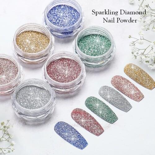 1 Box Sparkling Nail Powder Laser Silver Reflective Nail Glitter Dust Fine Shiny Pigment Nail Powder Dust Nail Art Decorations