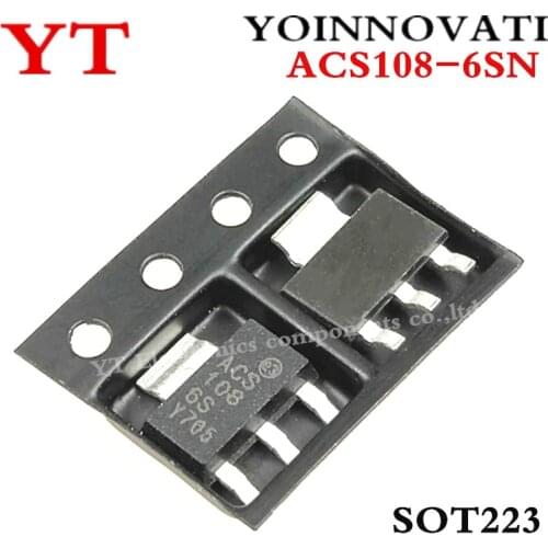 10pcs/Lot ACS108-6SN-TR ACS108 TRIAC SENS GATE 600V 0.8A SOT223 IC Best Quality