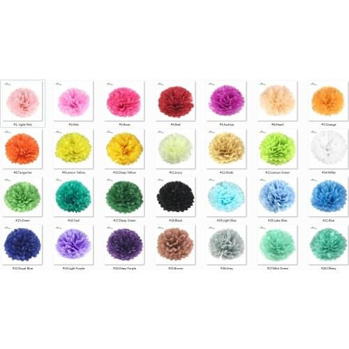 10cm 15cm 20cm 25cm Wedding Decorative Paper Pompoms Pom Poms 4 6 8 10 inch Balls Party Home Decor Tissue Birthday Decoration