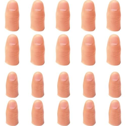 20pcs 2 Sizes Hard Thumb Tip Finger Fake Magic Trick Close Up Vanish Appearing Finger Trick Props Toy Funny Prank Party