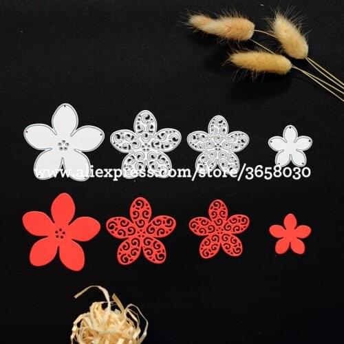4pcs Metal Die cutting Dies For DIY Scrapbooking Photo Album Decorative Embossing Stencil Flower 80723143