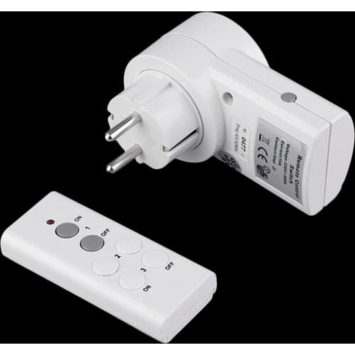 433.92MHz Wireless Remote Control Home House Power Outlet Light Switch Socket +1 Remote EU Connector Plug
