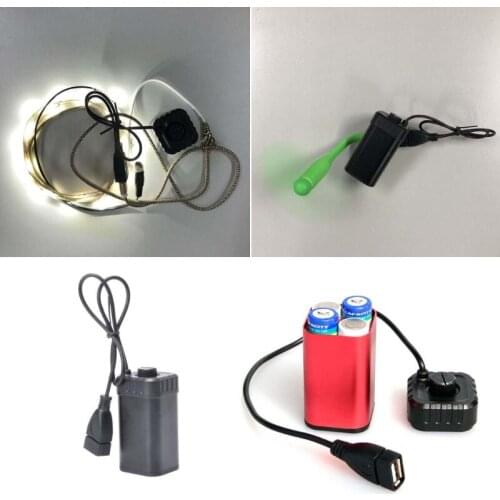 4x AA Battery Holder Kit Power Bank Box Power Supply For DC 5V USB LED Light Fan LX9B