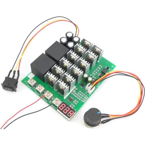 60A 10-55V Digital display PWM speed controller module forward reversal 0~100% adjustable DC motor 12V 24V 36V 48V MAX 100A