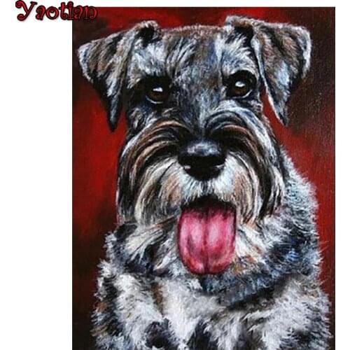 Diamond Embroidery Schnauzer Dog Mosaic Full Square Drill Picture Of Rhinestones 5d Diamond Painting Full Display 5D Needlework