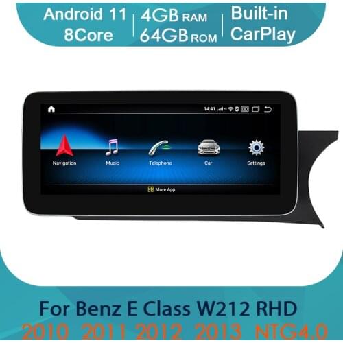 Android 11 Car Multimedia Player Radio Stereo GPS Radio 2 Din For Mercedes Benz E CLASS W212 RHD 2010~2013 NTG 4 Navigation