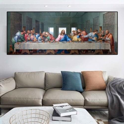 The Last Supper Canvas Painting Wall Art Vintage Oil Painting Canvas Print Figure Poster Scandinavian Aesthetic Room Decoration