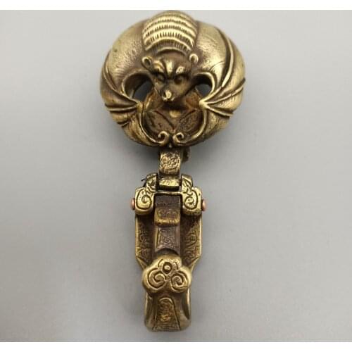 China Collection Brass Sculpture Bat Belt Buckle Metal Crafts Home Decoration