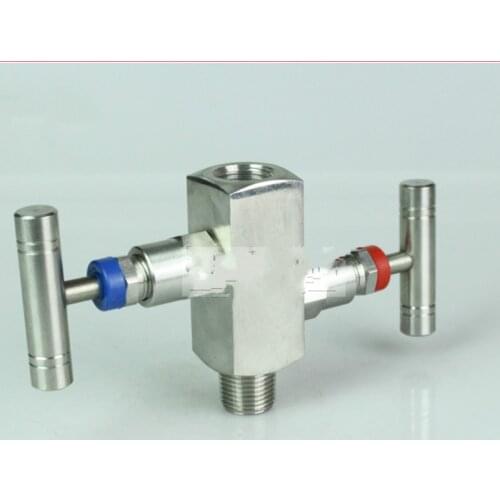 High Pressure Stainless Steel 2 Way Instrument Manifold Valve With One-Shape Handle NPT1/2" 201/304/316 stainless steel