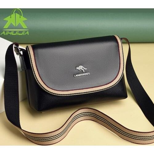 Women Color Matching Leather Bags Ladies Luxury Shoulder Bags 2021 New High Quality Female Messenger Bag Fashion Women Handbag