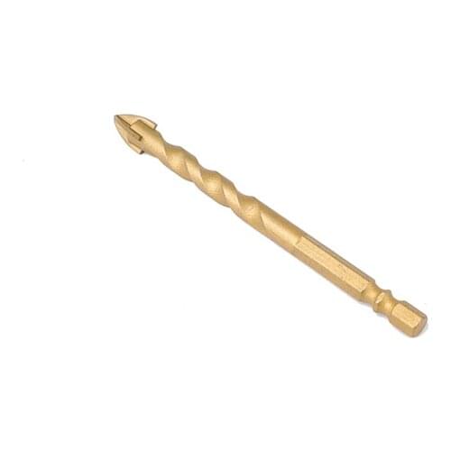 Cross-Shaped Extra Long Hexagonal Shank Twist Thread Drill Bit Ceramic Tile Marble Alloy Triangle Point Drill Bit Hole Opener