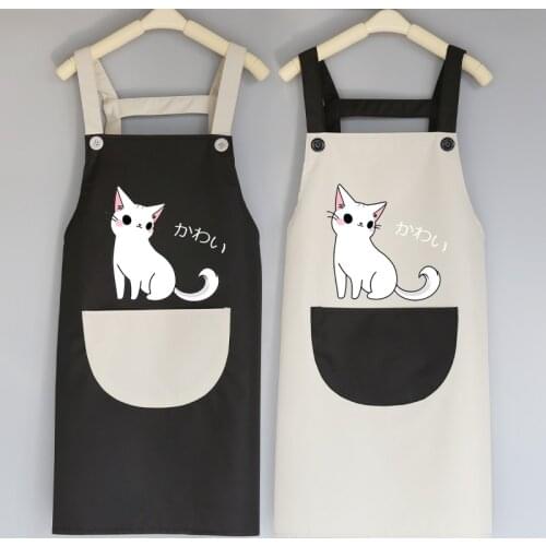 Cute Apron With Hand Wipe Towel Waterproof And Oil-proof Home Kitchen Cooking Housework Men And Women Fashion Adult Overalls
