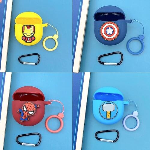 Cute Cartoon Silicone Case for Oneplus Buds TWS Case Bluetooth 5.0 Headphone Box Shockproof Protective Cover Headset Bag Lanyard