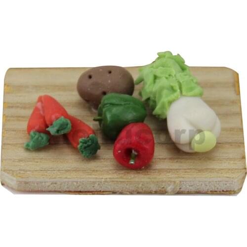 Dollhouse decorate 1:12 Scale Miniature Kitchen chopping board Vegetable model Carrot potatoe pepper