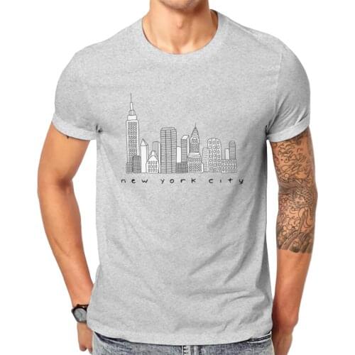 Men New York City Skyline Anime Skyline Cat I Love Skyline Cool Graphic Classic Top Quality Top shirt