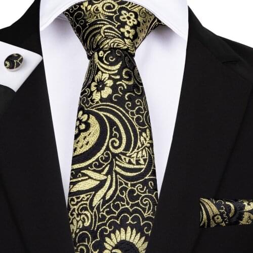 26 Styles Paisley Tie Hanky Cufflinks Sets Mens 100% Silk Ties for men Formal Wedding Party Groom Luxury Male Gravata