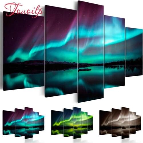TOUOILP Full Square/Round Drill DIY 5pcs Diamond Painting"Northern Lights landscape"Embroidery Cross Stitch 5D Home Decor Gift