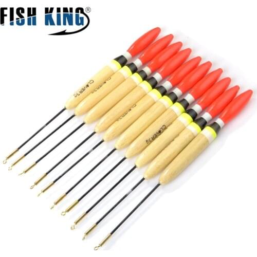 FISH KING 10pcs/lot Short Winter Fishing Float Set 3g 4g Mix Size Ice Fishing Bobber For Vertical Buoy Light Stick Accessories