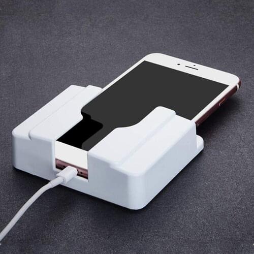 Wall Mounted Charger Hook Mobile Phone Holder Universal Cellphone Hanging Stand Bracket Hooks Remote Control Storage Rack