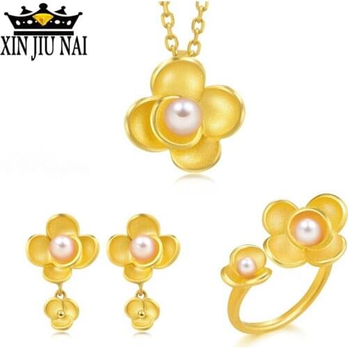 New arrival luxury personality retro classic camellia womens wedding celebration bracelet necklace earrings jewelry set wedding