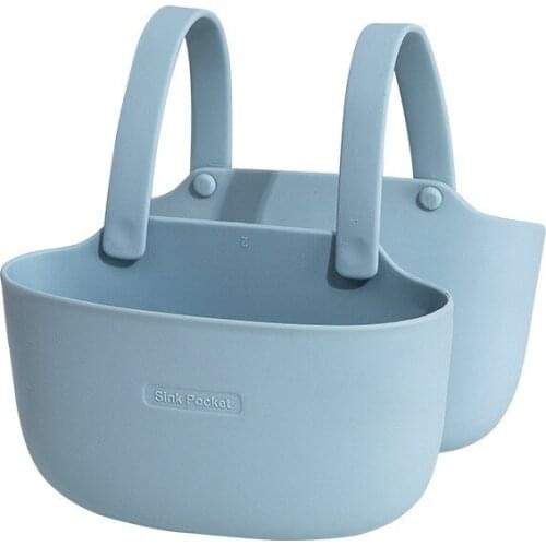 Kitchen sink storage drain hanging bag household multifunctional storage basket Kitchen Bathroom Tool TPR Sponge Storage Basket