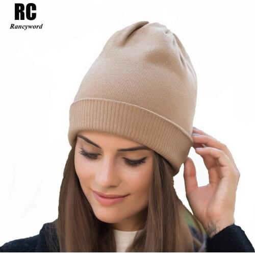 [Rancyword] Wool Knitted Winter Hats For Women Autumn Cashmere Skullies Hat Girl Warm Gravity Falls Cap Lady Beanies RC1219