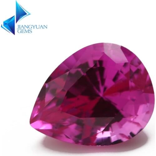 Size 3x5~10x12mm Pear Cut 3# Pink Color Stone Synthetic Corundum Gems stone For jewelry