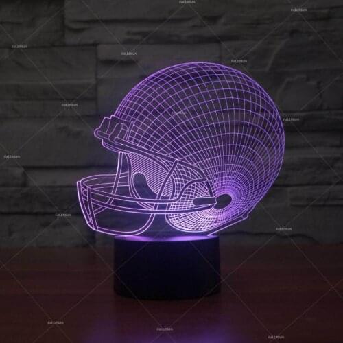 Rugby Cap Led Table Lamp For Bedroom Energy saving Atmosphere 3D Nightlight Customizable Usb Desk Lamp