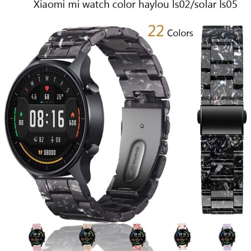 Resin 22mm strap for xiaomi mi watch Color Replacement Watch Band for xiaomi haylou ls02 Bracelets Smart Wristbelts