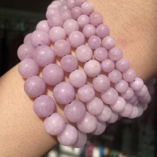 Dull Polish Natural Kunzite Purple Spodumene Stone Beads 6 8 10mm Round Matte Beads For Jewelry Making Diy Bracelet Accessories