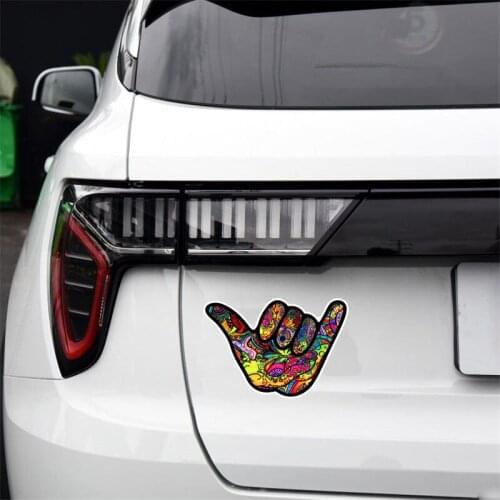 Hawaii stickers Shaka Hang Loose Graffiti Car Sticker Reflective Decal PVC 12.7CM*8.9CM